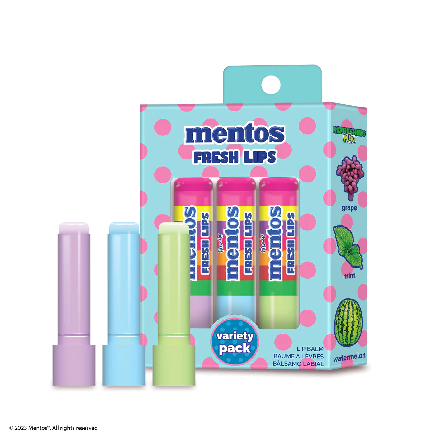 Mentos Refreshing Mix Fresh Lips Variety Pack (Lip Balm) - amLux